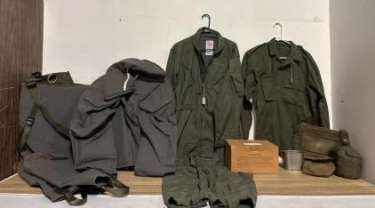 Cold War Era Military Lot: Meteorological Balloon ML-541A/AM w/ OG-107 Uniforms & Field Gear