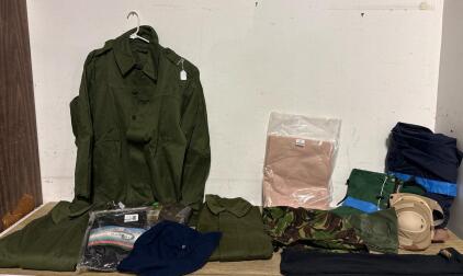 Military Surplus Clothing Lot XL&ndash; Field Jackets, Rain Gear, Duofold Thermals, Pads, Camo, NSN Marked
