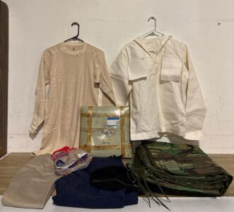U.S. Military Surplus Lot &ndash; Poncho Liners, Snow Parka, Soffe Shirts, Trousers, Beret & Case