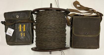 Military Field Telephones & Spool Wire Set