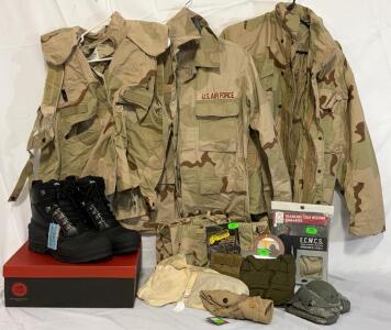 Military Clothing & Accessories &mdash; Size Small Clothing, Tops & Bottoms, Boots, Pouches, Thermals & More