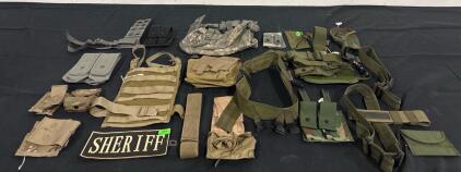 Tactical MOLLE Pouch & Drop-Leg Rig Lot, Sheriff Patch, 17-Pc Multicam/ACU/OD Utility Set