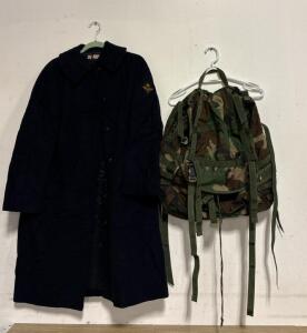 Swedish Air Force F 21 Wool Overcoat Size 40, Norrbotten Wing Insignia, Svensk Textil BeWe