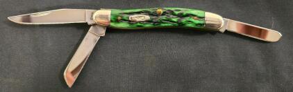 Case Stockman 06318 SS Green Jigged Bone, 3 Blade, USA, Stainless, Slipjoint Pocket Knife
