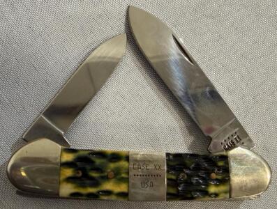 Case XX Trapper 62131 Green Bone Pocket Knife, 2 Blades
