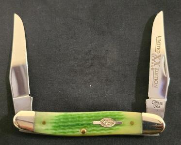 Case XX Muskrat Limited XX Edition 101/2500 2-Blade Pocket Knife Green Jigged Bone USA