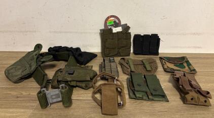 Military/Tactical Pouch Lot &ndash; MOLLE & Belt, North Star, Camouflage, Harness, 12 Mixed Pieces