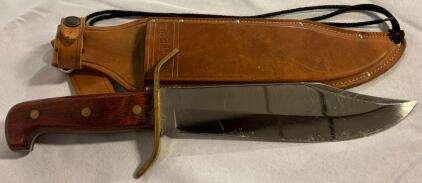 Western W49 Bowie Knife W/ Leather Sheath | 9&rdquo; Blade, 14.5&rdquo; Overall