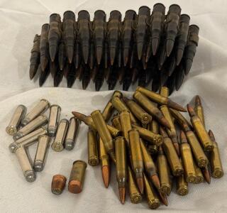 Training Ammunition Belt & Mixed Live Ammunition Rounds (.38 SPL & Unmarked Calibers