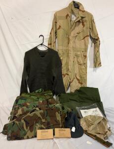 Military Clothing & Accessories &mdash; Medium Top, Coveralls & Pants, Thermal Blanket, Trioxane Fuel & More