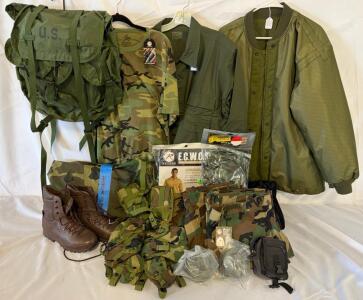 Military Clothing & Accessories &mdash; Size XL Clothing, Tops & Bottoms, Overalls, Pouches, Boots, Backpack & More