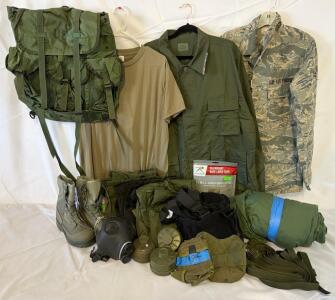 Military Clothing & Accessories &mdash; Size XL Clothing, Tops & Bottoms Overalls, Pouches, Boots, Sleeping Bag & More