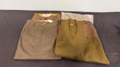 (2) US Military Dress Pants & (2) US Military Wool Sweaters