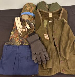 Military Cold Weather Clothing Set, Includes Jacket, Sweater, Gloves, Pants