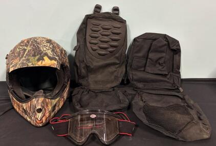 Small Bell AFX Camo Off Road Helmet Bell Goggles Allen Universal ATV or Motorcycle Tank Saddle Bags Allen ATV Cargo Storage Bag