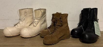 Military Combat Boots & Extreme Cold Weather "Mickey Mouse" Boots (White/Black) - 3 Pairs All Size 10R