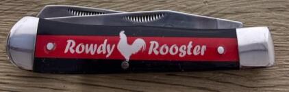 Whiskey Bent Rowdy Rooster Trapper Knife &ndash; Two Blades, Acrylic Handle, 4.1" Closed, Nickel Silver Bolsters