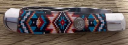Whiskey Bent Trapper Pocket Knife, 2 Blades, 4.125" Closed, Decorative Handle, WB Logo Coin