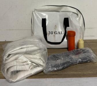 30 Gallon Portable Fuel Bladder Kit with Hose, Fittings, and Carry Bag &ndash; Collapsible Storage Tank