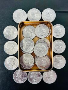 1979 Susan B. Anthony Dollar Coins, Copper-Nickel Clad, Lot of 19, Circulated, $1 United States