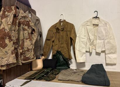 Mixed Lot US Military Uniforms All Size Small Desert Camo, Khaki, Wool Pants, Canteen, Field Gear