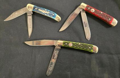 (3) Boker Knives Commemorative Knives- Last German Offensive, Allies Establish Major Base, And Civil War