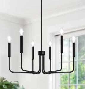 Lingkai 6 Light Black Chandelier