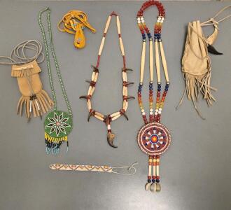 Native American Designed Pouchew, Necklaces And Beaded Jewelery