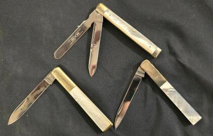 (3) Mother Of Pearl Handled "Toothpick" Pocket Knives