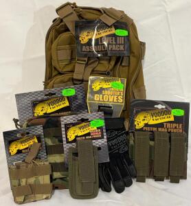 Voodoo Tactical Range/Field Kit W/ Matrix Assault Pack, Mag Pouches & Shooter's Gloves