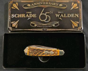 Schrade Walden 65th Anniversary Pocket Knife In Collector Tin
