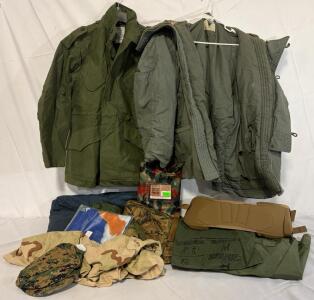 Military Clothing & Accessories &mdash; Medium Coat, Top, Pants, Poncho, Padded Belt & More