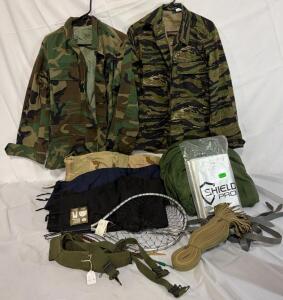 Military Clothing & Accessories &mdash; Small & XS Tops, Pants, Sleeping Bag, Net, Straps & More