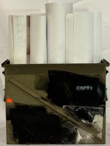 Collection Of Law Enforcement Target Practice Photos W/ Ammo Can