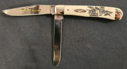 Case Tattoo Collection 6254 SS Trapper Pocket Knife, Love Rose Design, 2-Blade, USA