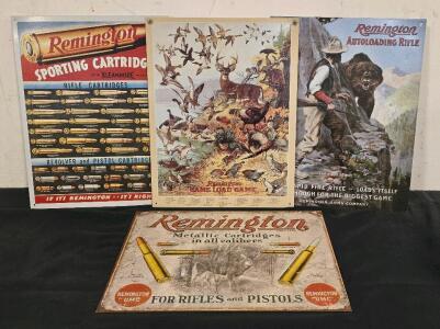 (4) Remington Aluminum Wall Signs- 16"x12.5"