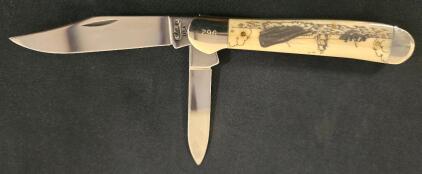 Case 6249 CV Scrimshaw Edition Pocket Knife, 2-Blade, Chrome Vanadium, Serial 962, USA