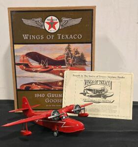 Wings of Texaco 1940 Grumman Goose G-21A Die-Cast Metal Coin Bank, Ertl 1996, Boxed, F900