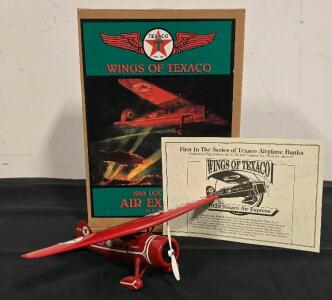 Wings of Texaco 1929 Lockheed Air Express Die-cast Coin Bank Ertl 1st Series, Box & Docs, #2503