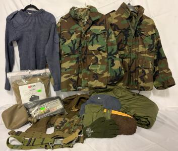 Military Clothing & Accessories &mdash; Small Coats, Tops, & Thermal Pants, Fox Gear Bag, Camo Yarn, Gloves & More