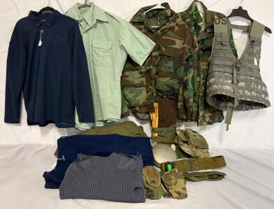 Military Clothing & Accessories &mdash; Medium Tops & Pants, Tactical Vest, Gloves, Hats & More