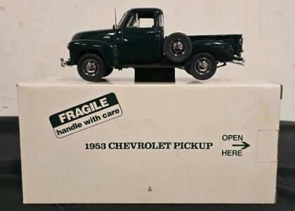 Danbury Mint 1:24 1953 Chevrolet Pickup Dark Green w/Box & Inspection Tag #151818