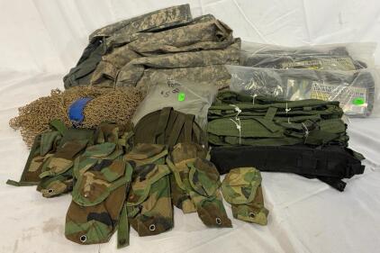 Military Supplies &mdash; Sleeping Bag Liners, Camo Suit Yarn, Straps, Pouches, Poncho & More