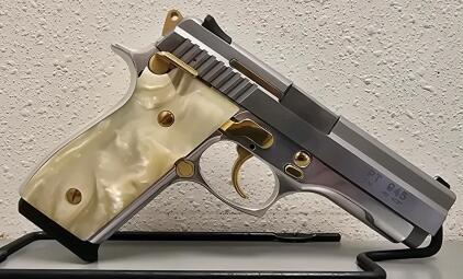 Taurus PT 945 .45 ACP Stainless/Gold, Pearl Grips, DA/SA Pistol, Serial NTJ78052
