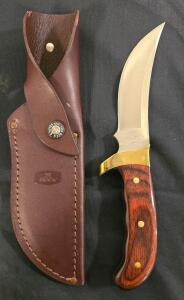 Buck Kalinga Fixed-Blade Knife, 4.875" 420HC Blade, Dymondwood Handle, Leather Sheath, USA