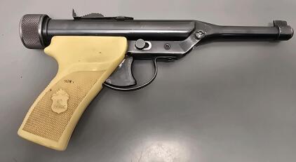 Hy-Score Target Model .177 Caliber Spring Piston Air Pistol USA with Ivory Grips & Holster