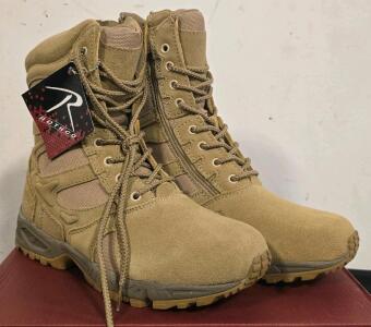Rothco 5357 Desert Forced Entry Side Zipper Deployment Boots, Size 9R, New