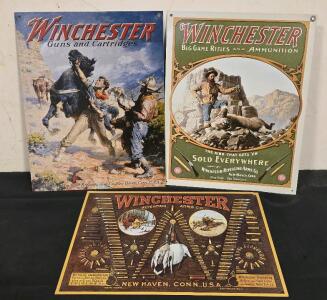 (3) Winchester Aluminum Wall Signs- 16"x12.5"