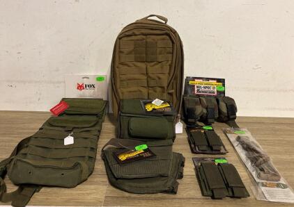Tactical Gear Bundle &ndash; 5.11 Backpack, Voodoo/Fox Pouches, Sling, Cheek Pads, MOLLE (8+ pcs)
