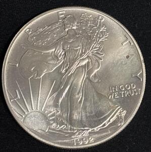 1992 Walking Liberty 1oz .999 Fine Silver One Dollar Coin